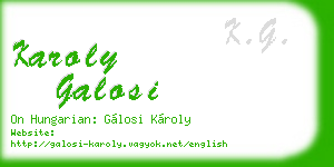 karoly galosi business card