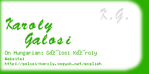 karoly galosi business card
